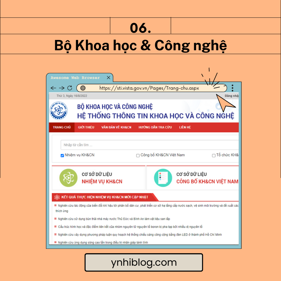 Trang web của Bộ KH&CN
